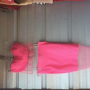 Two piece skirt and short crop top matching set